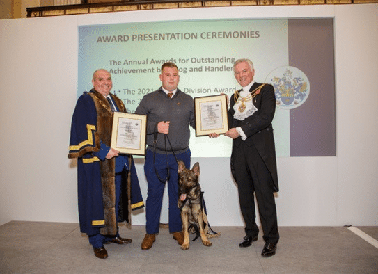 Aaron Page-Baldwin wins Security Dog Handler of the Year Award for the second time